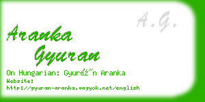 aranka gyuran business card